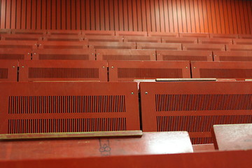 Image showing red university lecture hall