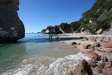 Image showing Cathedral Cove, New Zealand