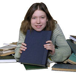Image showing Smiling girl with a book