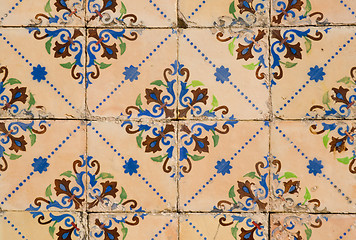 Image showing Traditional Portuguese glazed tiles