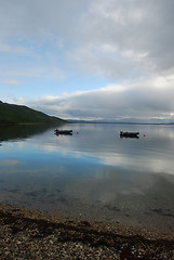 Image showing Fisher's motorboats at Finnmark see cost