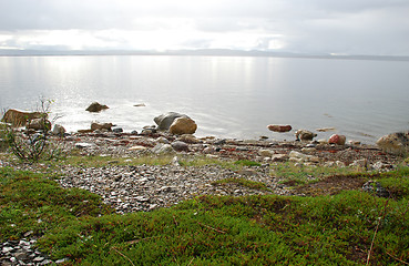 Image showing Wild lanscape of Finnmark see cost