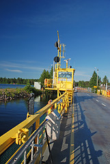 Image showing The Alassalmi Ferry before departure on lake Oulujarvi in Finlan