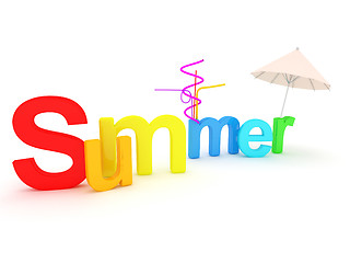 Image showing Word summer with colourful letters