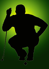 Image showing Green Back Sport Silhouette Golfer Sizing put up