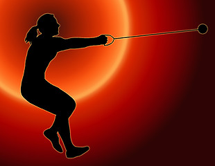 Image showing Sunset Back Ladies Hammer Thrower