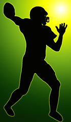 Image showing Green Glow Sport Silhouette - American Football