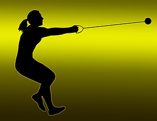 Image showing Green Gold Back Ladies Hammer Thrower