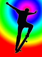 Image showing Color Circle Back Skateboarding Nosegrind