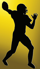 Image showing Golden Back Sport Silhouette - American Football