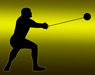 Image showing Green Gold Back Male Hammer Thrower