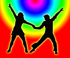 Image showing Color Circles Dancing Couple 70s