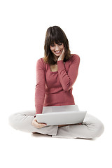 Image showing Beautiful woman with laptop