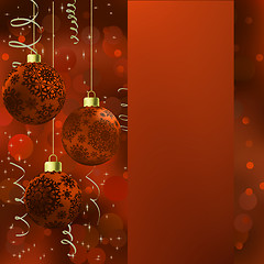 Image showing Background with stars and Christmas balls. EPS 8