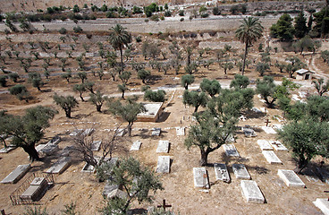 Image showing Christian cemetery on the Mount of Olives, in Jerusalem