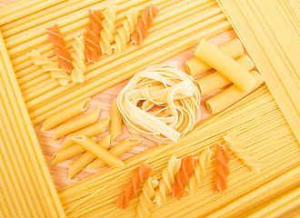 Image showing Different kinds of italian pasta 