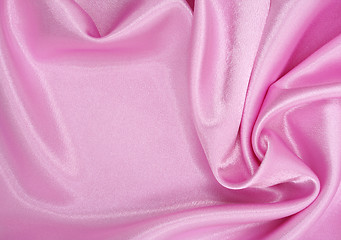 Image showing Smooth elegant pink silk as background 