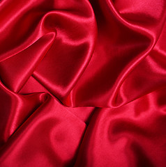 Image showing Smooth elegant red silk can use as background 
