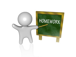 Image showing homework guy 3d