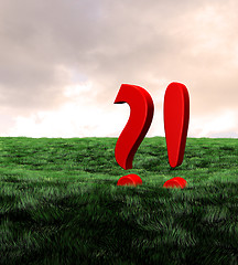 Image showing 3d question mark meadow
