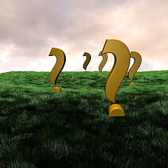 Image showing 3d question mark meadow