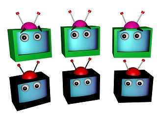 Image showing 3d television faces