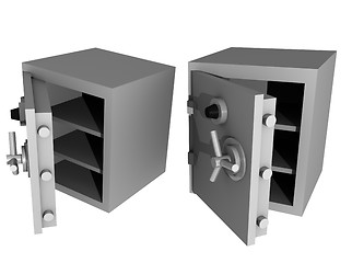 Image showing two money safes in 3d