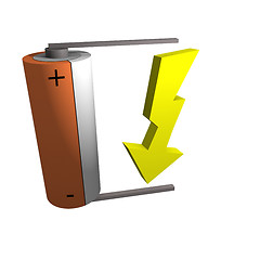 Image showing 3d batterie with an lightning symbol