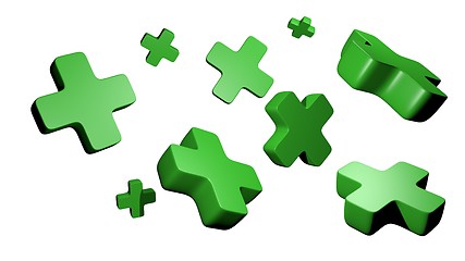 Image showing green 3d plus symbols