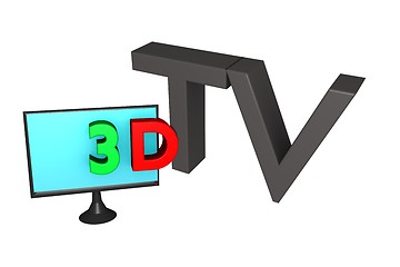 Image showing 3d tv text