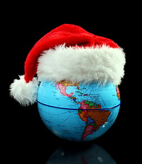 Image showing Globe Santa's hat.