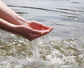 Image showing hand an water