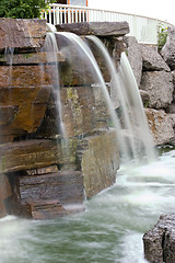 Image showing Small Waterfall in a Strip Mall