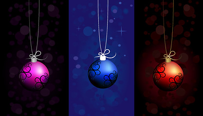 Image showing Set of Christmas balls