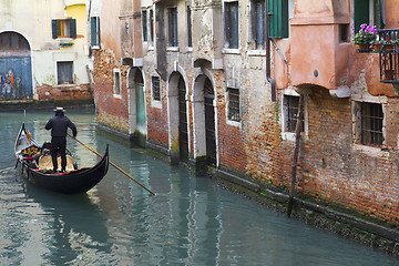 Image showing Gondola in a small canal