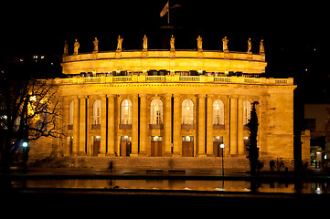 Image showing The old opera house in Stuttgart at night