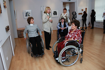 Image showing People with disabilities at an exhibition of contemporary art