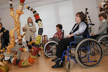 Image showing People with disabilities at an exhibition of contemporary art
