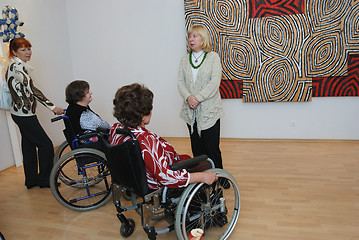 Image showing People with disabilities at an exhibition of contemporary art
