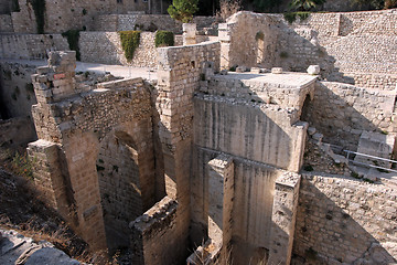 Image showing Ancient ruins of pools in the Muslim Quarter of Jerusalem