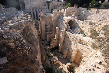 Image showing Ancient ruins of pools in the Muslim Quarter of Jerusalem