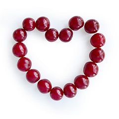 Image showing Heart of cherries