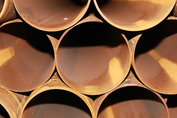 Image showing rusty steel pipes texture