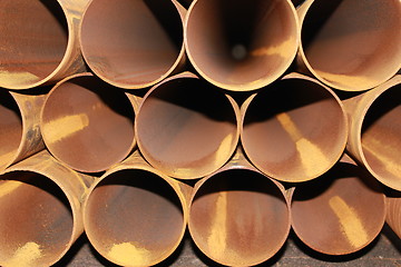 Image showing rusty steel pipes texture