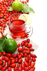 Image showing Vitamin tea with rose hips and lemon.