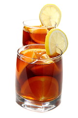 Image showing Hot black tea with orange.