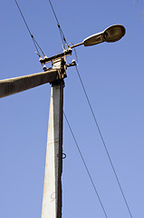 Image showing Concrete electric pole. Power supply industry.