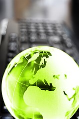 Image showing globe and keyboard