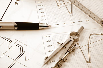 Image showing architectur plans of residential real estate