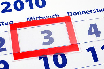 Image showing 3 calendar day